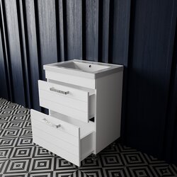 Set dulap cu lavoar Supraten Limoj 65 + 2065 (White)