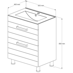 Set dulap cu lavoar Supraten Limoj 65 + 2065 (White) Thumb