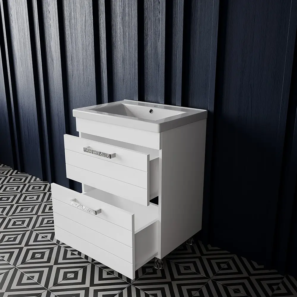 Set dulap cu lavoar Supraten Limoj 65 + 2065 (White)