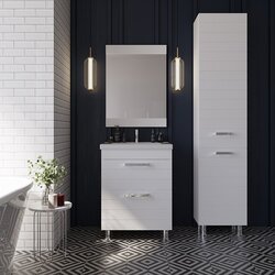 Set dulap cu lavoar Supraten Limoj 80 + 2080 (White) Thumb