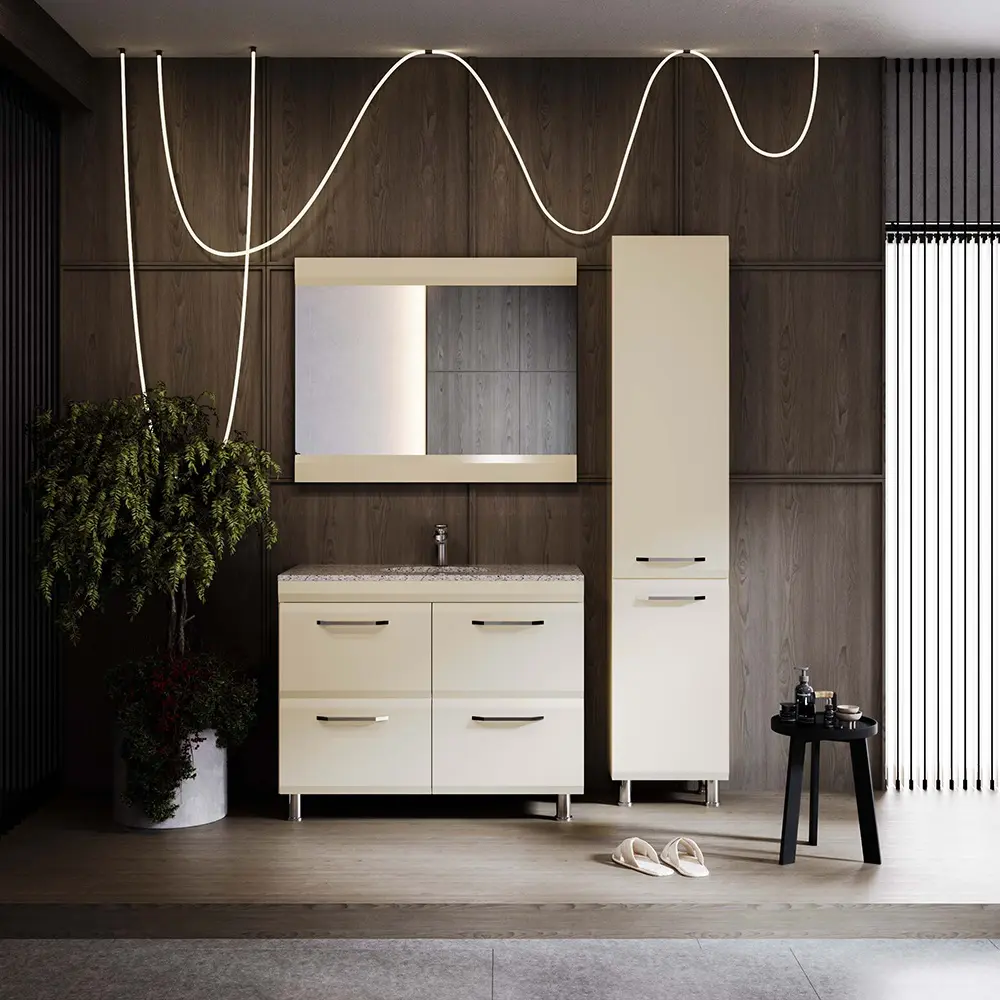 Set dulap cu lavoar Supraten Modern 100 + GR 100 (Beige)