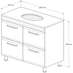 Set dulap cu lavoar Supraten Modern 100 + GR 100 (Beige) Thumb