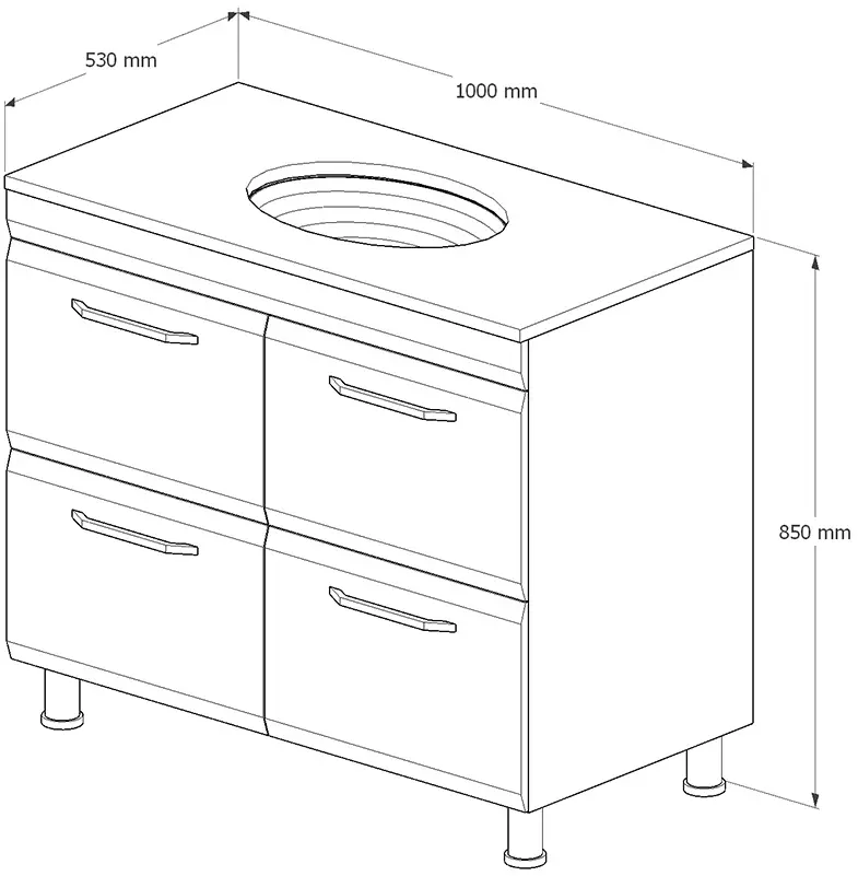 Set dulap cu lavoar Supraten Modern 100 + GR 100 (Beige)