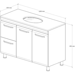 Set dulap cu lavoar Supraten Modern 120 + GR 120 (Beige) Thumb
