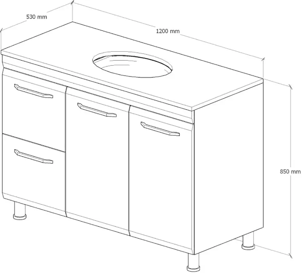 Set dulap cu lavoar Supraten Modern 120 + GR 120 (Beige)