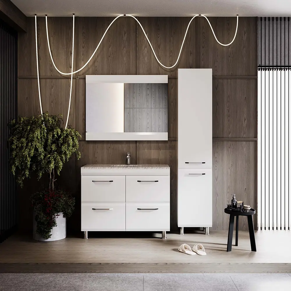 Set dulap cu lavoar Supraten Modern 120 + GR 120 (White)