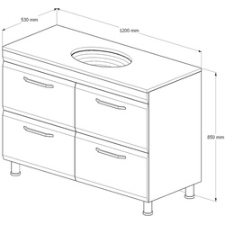 Set dulap cu lavoar Supraten Modern 120 + GR 120 (White) Thumb