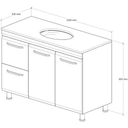 Set dulap cu lavoar Supraten Modern 120 + GR 120 (White) Thumb