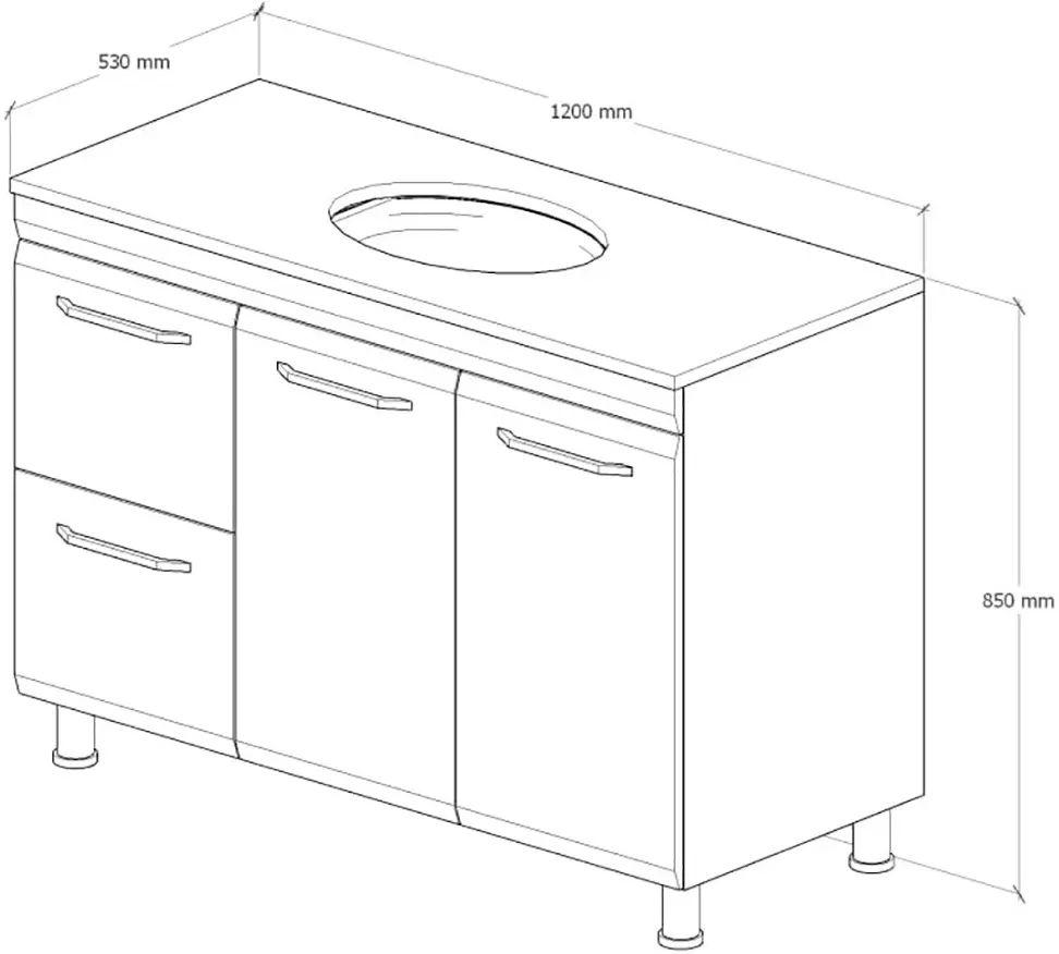 Set dulap cu lavoar Supraten Modern 120 + GR 120 (White)
