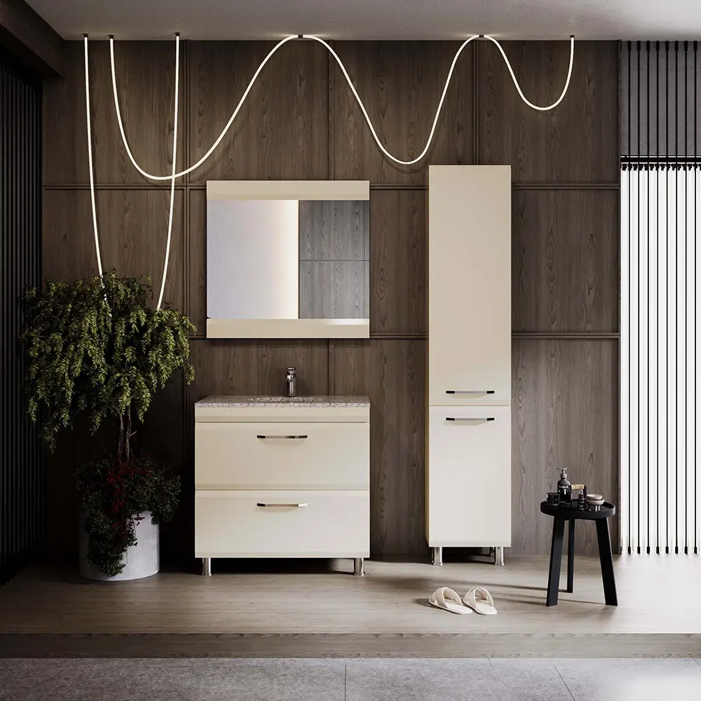 Set dulap cu lavoar Supraten Modern 85 + GR 85 (Beige)