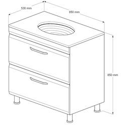 Set dulap cu lavoar Supraten Modern 85 + GR 85 (Beige) Thumb