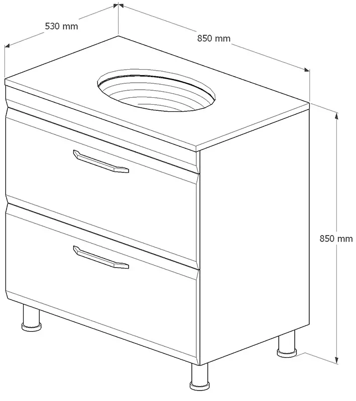 Set dulap cu lavoar Supraten Modern 85 + GR 85 (Beige)