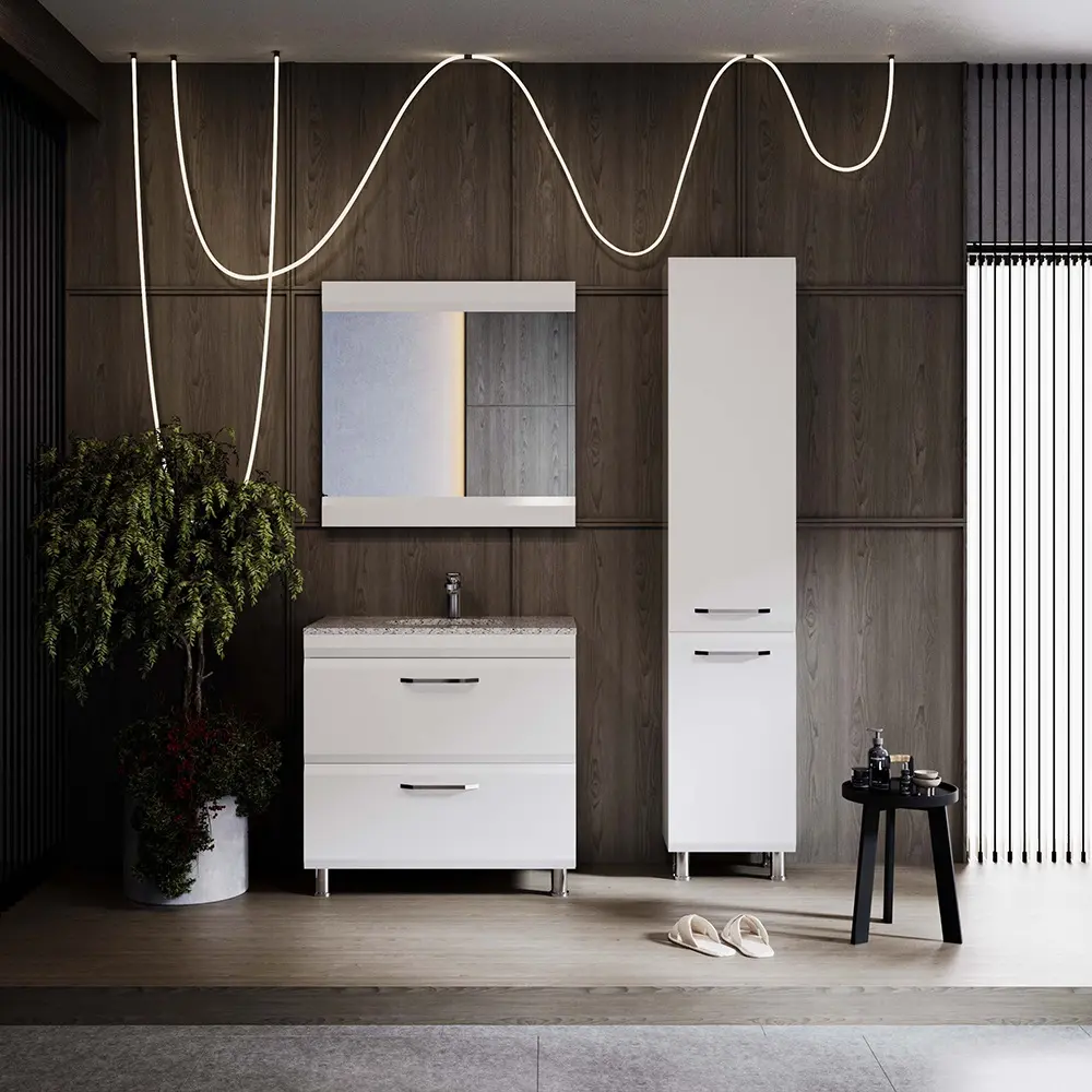 Набор тумбы с раковиной Supraten Modern 85 + GR 85 (White)