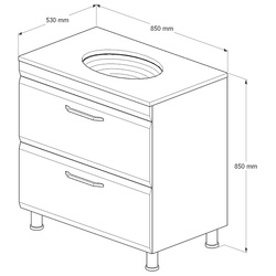 Набор тумбы с раковиной Supraten Modern 85 + GR 85 (White) Thumb