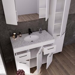 Set dulap cu lavoar Supraten Nantes 100 + GR 100 (White) Thumb