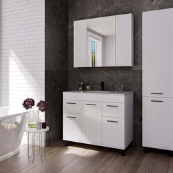 Set dulap cu lavoar Supraten Nantes 100 + GR 100 (White) Thumb