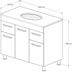 Set dulap cu lavoar Supraten Nantes 100 + GR 100 (White) Thumb