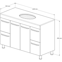 Set dulap cu lavoar Supraten Nantes 120 + GR 120 (White) Thumb