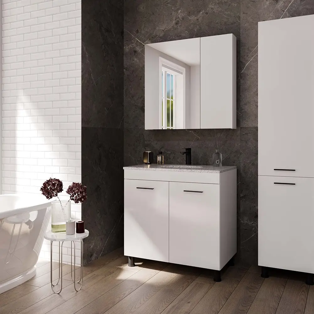 Set dulap cu lavoar Supraten Nantes 85 + GR 85 (White)