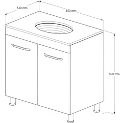 Set dulap cu lavoar Supraten Nantes 85 + GR 85 (White) Thumb