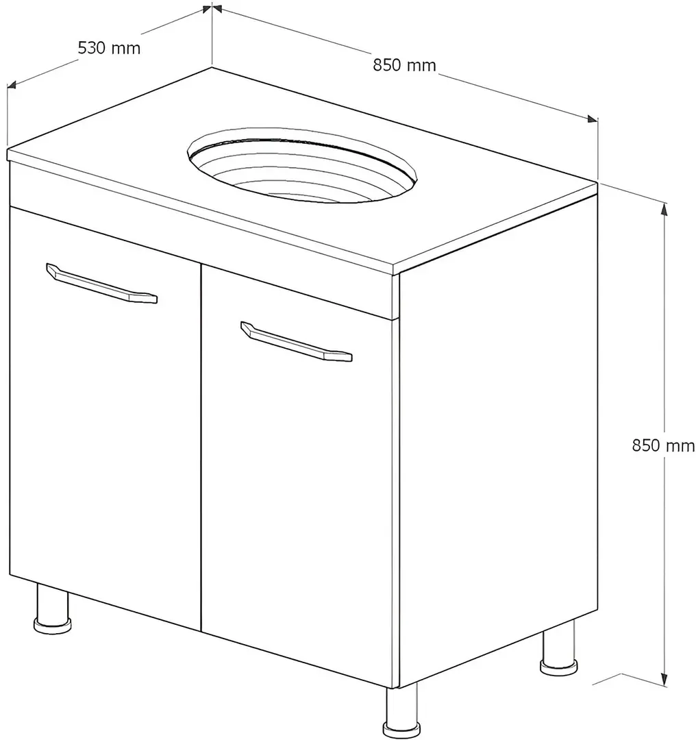 Set dulap cu lavoar Supraten Nantes 85 + GR 85 (White)