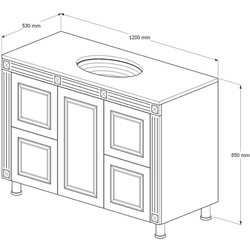 Set dulap cu lavoar Supraten Napoleon 120 + GR 120 (White/Silver) Thumb