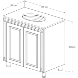 Set dulap cu lavoar Supraten Napoleon 85 + GR 85 (White/Silver) Thumb
