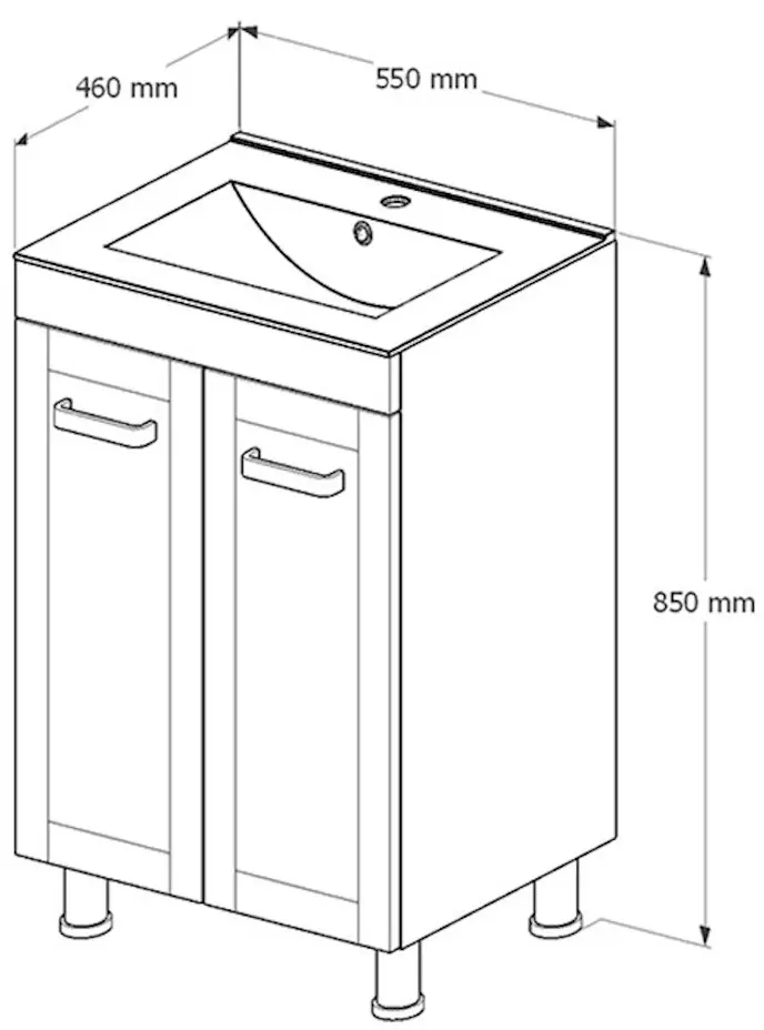 Set dulap cu lavoar Supraten Normandia 55 + Etna 1055 (White)