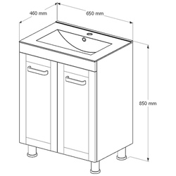Set dulap cu lavoar Supraten Normandia 65 + Etna 1065 (White) Thumb