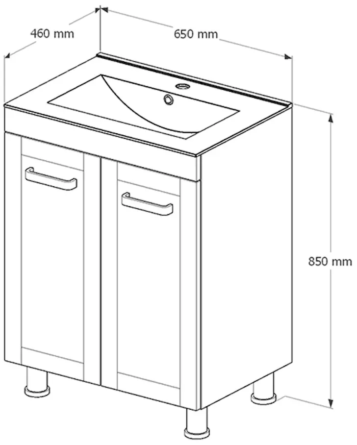 Set dulap cu lavoar Supraten Normandia 65 + Etna 1065 (White)