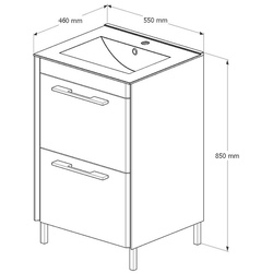 Set dulap cu lavoar Supraten Paris 55 + 2055 (White) Thumb