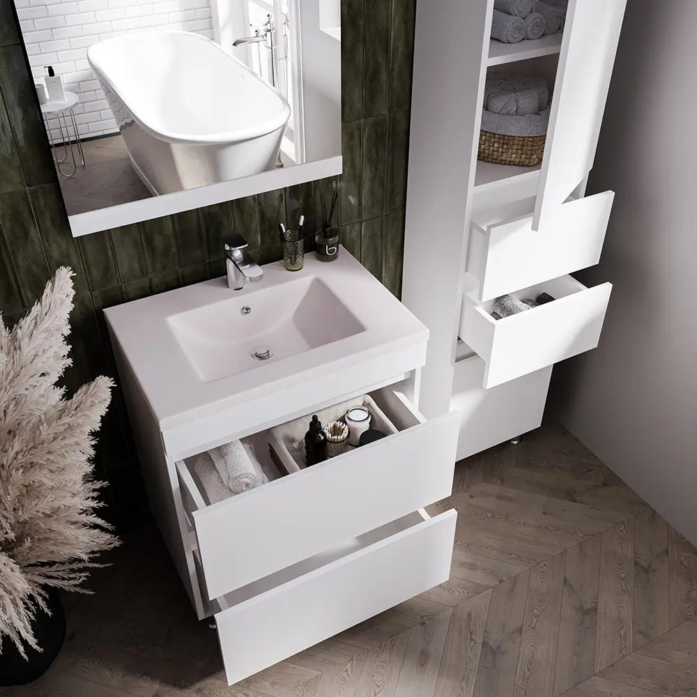 Set dulap cu lavoar Supraten Picardie 70 + Mont 70 (White)