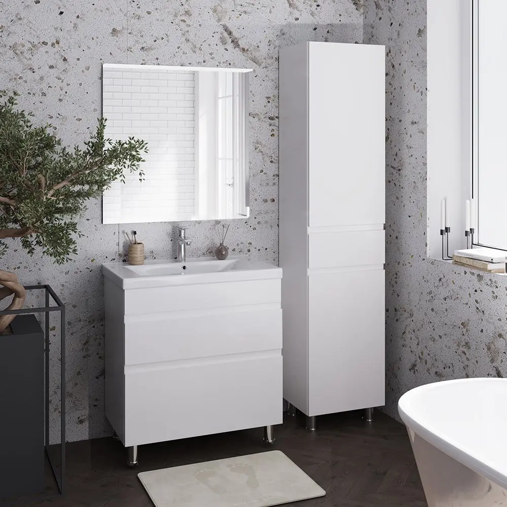 Set dulap cu lavoar Supraten Puatu 100 + Sava 2100 (White)