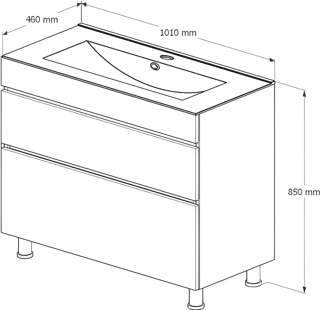 Set dulap cu lavoar Supraten Puatu 100 + Sava 2100 (White)