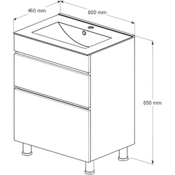 Set dulap cu lavoar Supraten Puatu 80 + Sava 2080 (White) Thumb