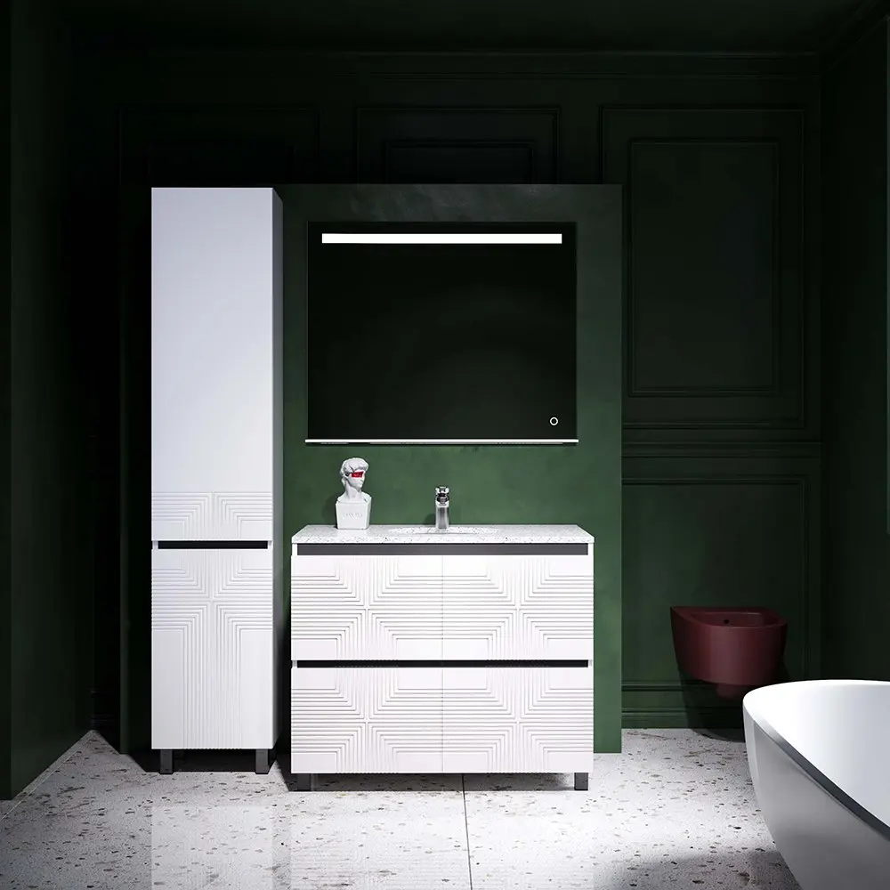 Набор тумбы с раковиной Supraten Ruan 120 + GR 120 (White)