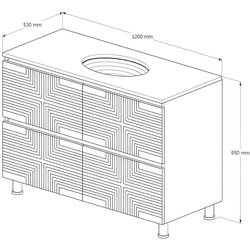 Набор тумбы с раковиной Supraten Ruan 120 + GR 120 (White) Thumb