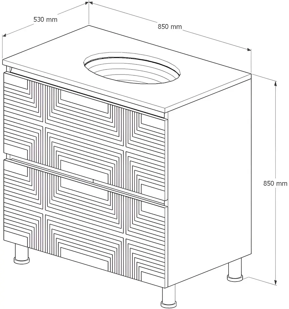 Set dulap cu lavoar Supraten Ruan 85 + GR 85 (White)