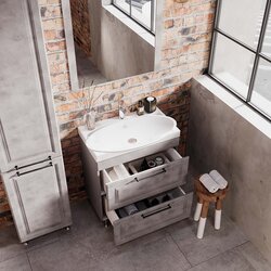 Set dulap cu lavoar Supraten Santi 70 (Grey) Thumb