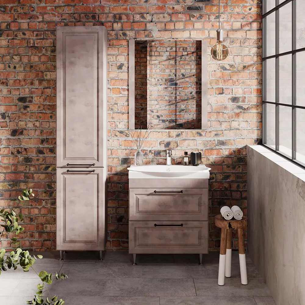 Set dulap cu lavoar Supraten Santi 80 (Beige)