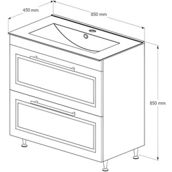 Set dulap cu lavoar Supraten Santi 80 (Beige) Thumb