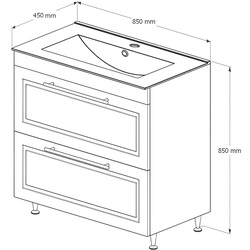 Set dulap cu lavoar Supraten Santi 80 (Grey) Thumb
