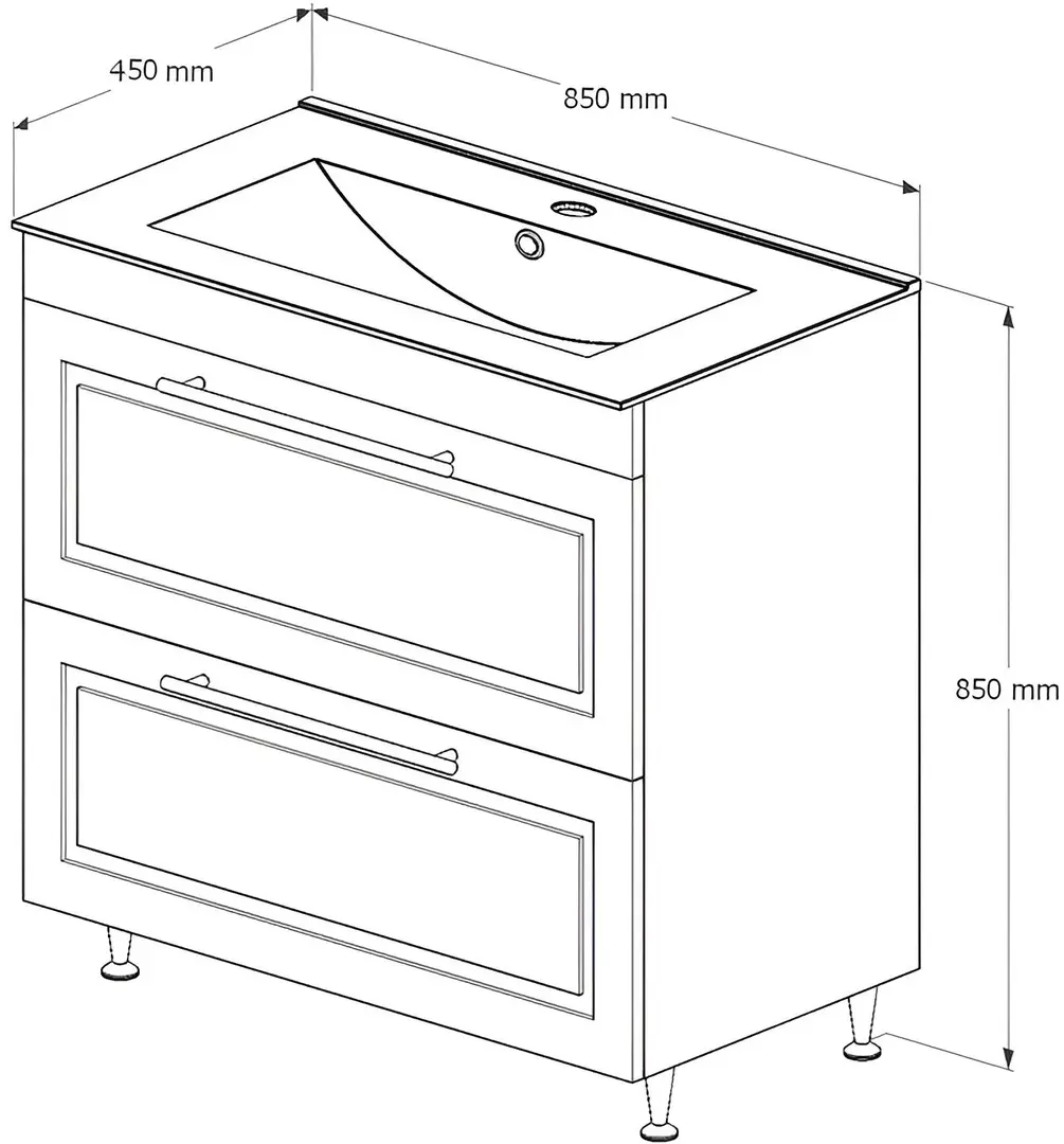 Set dulap cu lavoar Supraten Santi 80 (Grey)