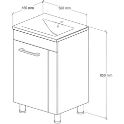 Набор тумбы с раковиной Supraten Sava 55 (White) Thumb