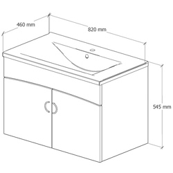 Set dulap cu lavoar Supraten Sava 80 + 2080 L (White) Thumb