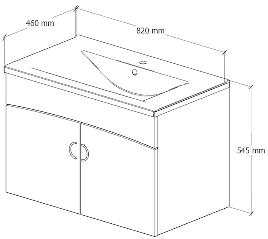 Set dulap cu lavoar Supraten Sava 80 + 2080 L (White)