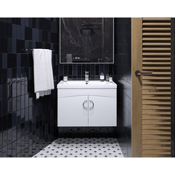 Set dulap cu lavoar Supraten Sava 80 + 2080 L (White)