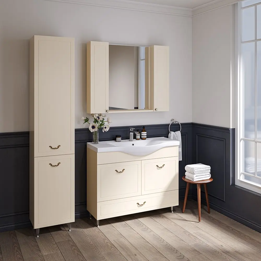 Set dulap cu lavoar Supraten Tuluza 100 + 7100 (Beige)