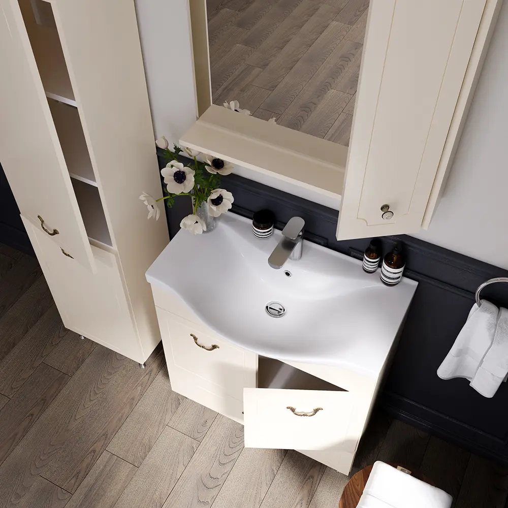 Set dulap cu lavoar Supraten Tuluza 100 + 7100 (Beige)