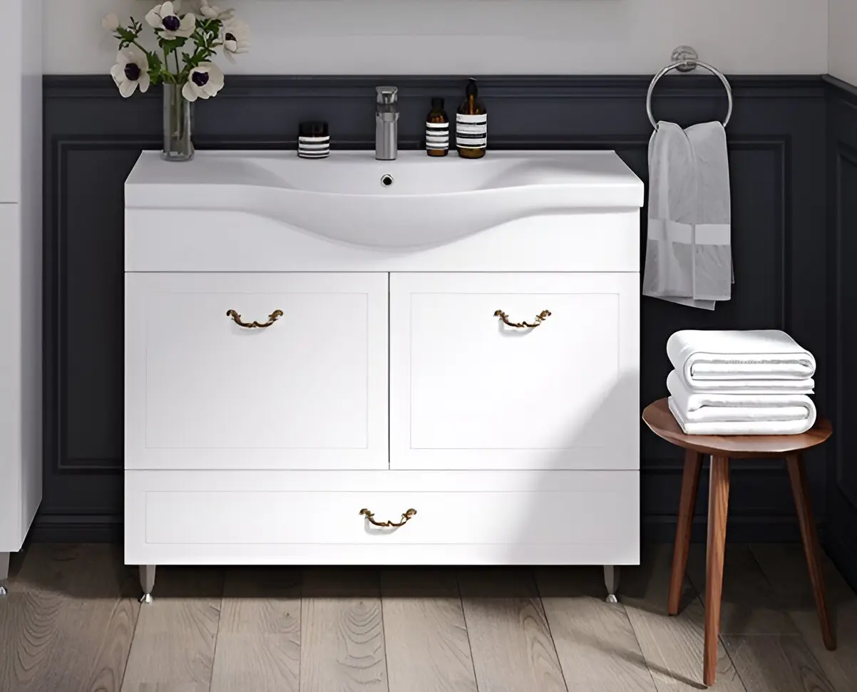 Set dulap cu lavoar Supraten Tuluza 100 + 7100 (White)